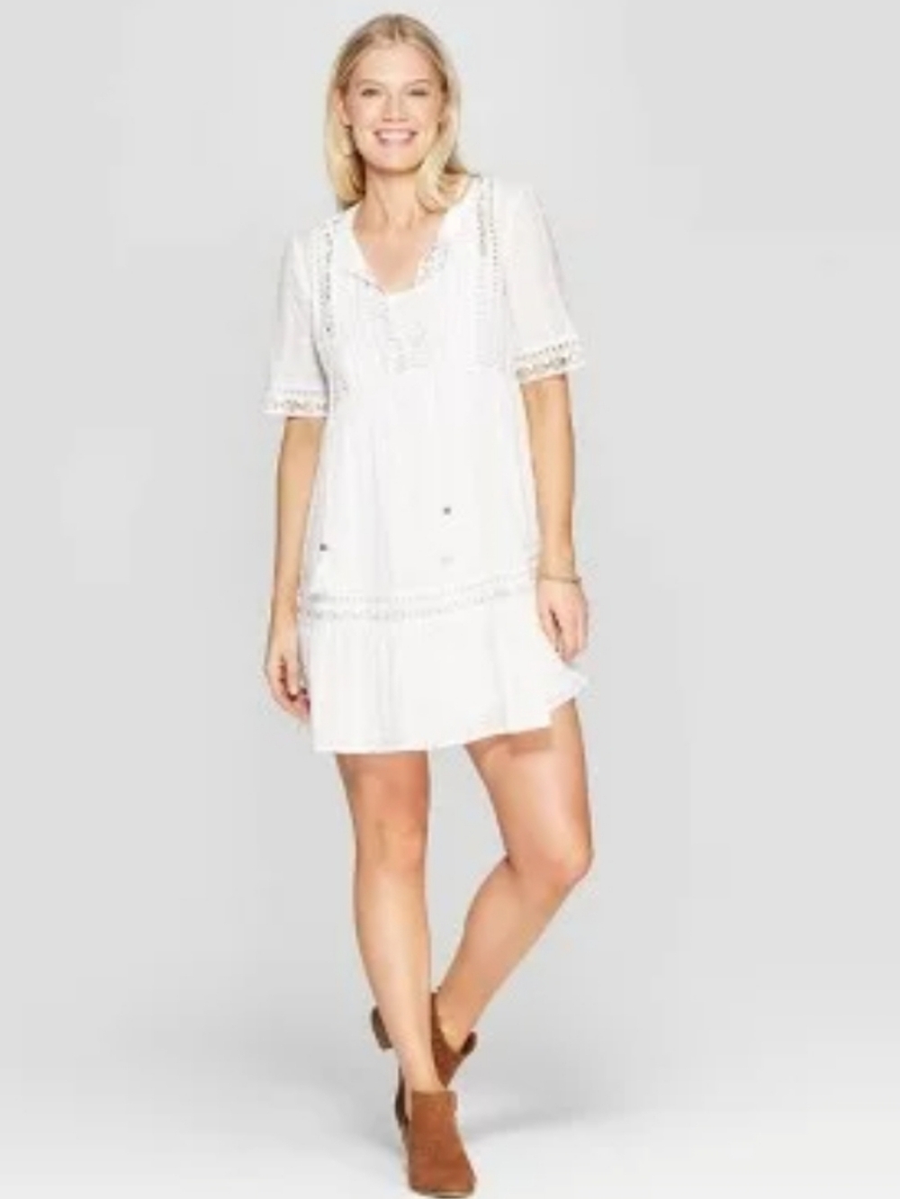 #76 Knox Rose White Eyelet Lace Tunic